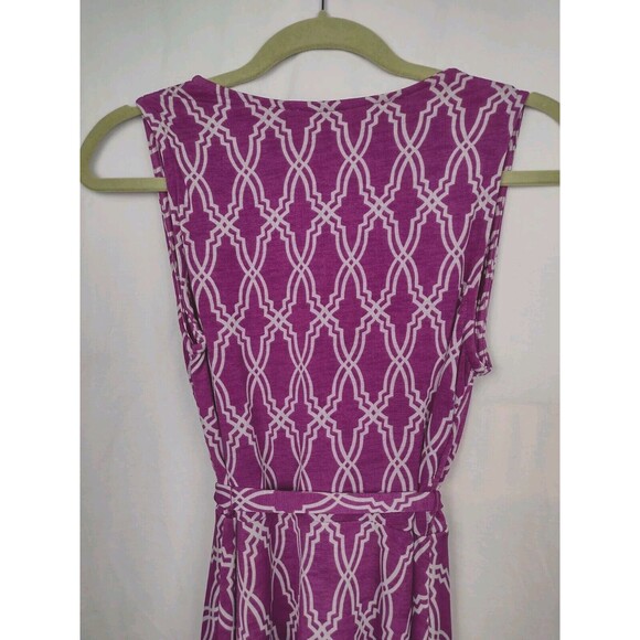 41 Hawthorn Wrap Dress Size Small Sleeveless Purple & Gray Geometric Travel - Picture 4 of 9